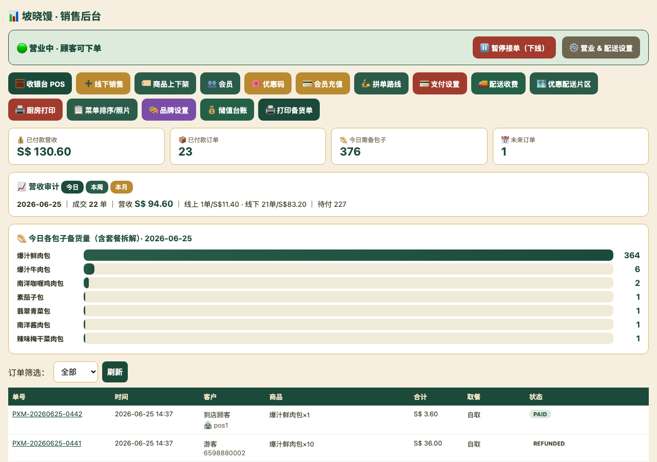Owner dashboard shown during onboarding discussion